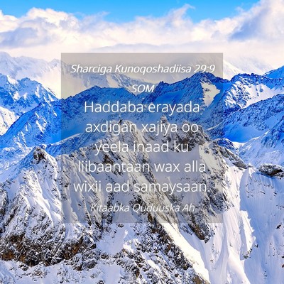 Picture 04 - Sharciga Kunoqoshadiisa 29:9 SOM - Haddaba erayada axdigan xajiya oo yeela inaad ku - Bible Verse Picture