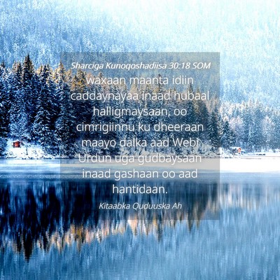Picture 04 - Sharciga Kunoqoshadiisa 30:18 SOM - waxaan maanta idiin caddaynayaa inaad hubaal - Bible Verse Picture