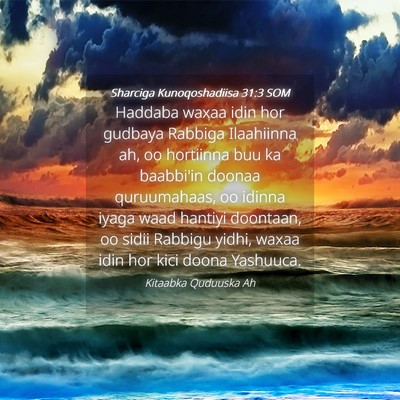 Picture 04 - Sharciga Kunoqoshadiisa 31:3 SOM - Haddaba waxaa idin hor gudbaya Rabbiga Ilaahiinna - Bible Verse Picture