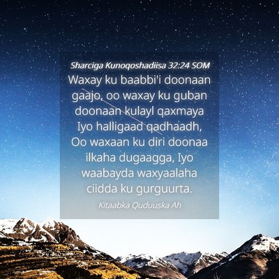 Picture 04 - Sharciga Kunoqoshadiisa 32:24 SOM - Waxay ku baabbi'i doonaan gaajo, oo waxay ku - Bible Verse Picture