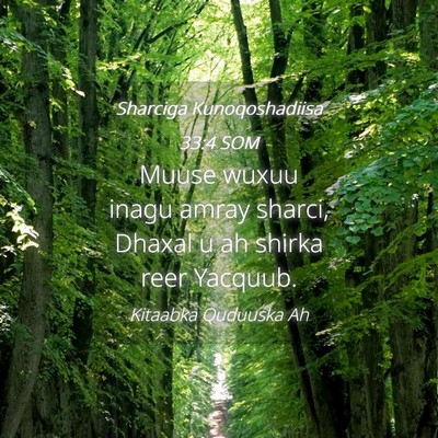 Picture 04 - Sharciga Kunoqoshadiisa 33:4 SOM - Muuse wuxuu inagu amray sharci, Dhaxal u ah - Bible Verse Picture