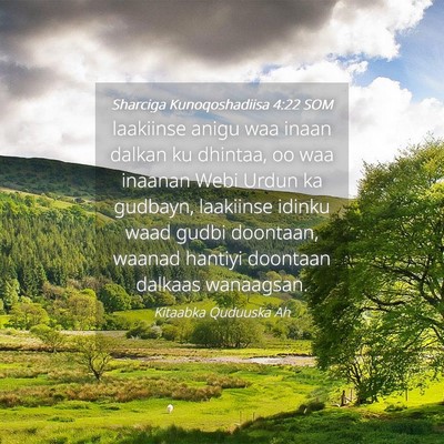 Picture 04 - Sharciga Kunoqoshadiisa 4:22 SOM - laakiinse anigu waa inaan dalkan ku dhintaa, oo - Bible Verse Picture