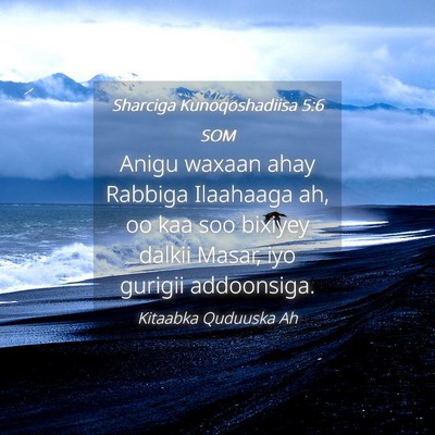 Picture 04 - Sharciga Kunoqoshadiisa 5:6 SOM - Anigu waxaan ahay Rabbiga Ilaahaaga ah, oo kaa - Bible Verse Picture