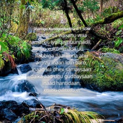 Picture 04 - Sharciga Kunoqoshadiisa 6:1 SOM - Haddaba waxanu waa amarkii, iyo qaynuunnadii, iyo - Bible Verse Picture