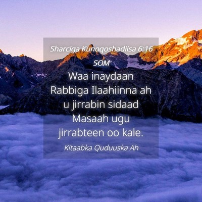 Picture 04 - Sharciga Kunoqoshadiisa 6:16 SOM - Waa inaydaan Rabbiga Ilaahiinna ah u jirrabin - Bible Verse Picture