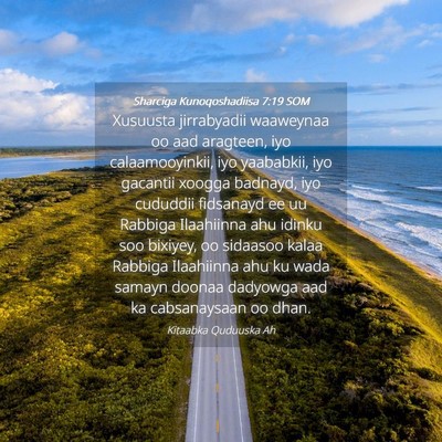 Picture 04 - Sharciga Kunoqoshadiisa 7:19 SOM - Xusuusta jirrabyadii waaweynaa oo aad aragteen, - Bible Verse Picture