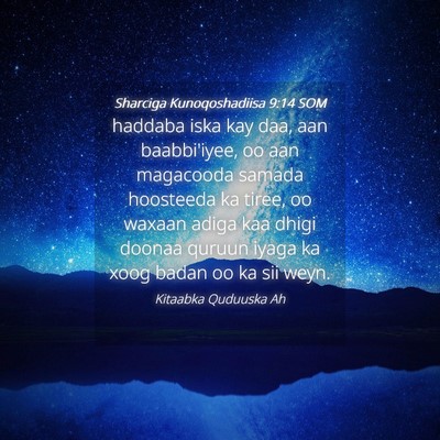 Picture 04 - Sharciga Kunoqoshadiisa 9:14 SOM - haddaba iska kay daa, aan baabbi'iyee, oo aan - Bible Verse Picture
