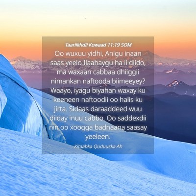 Picture 04 - Taariikhdii Kowaad 11:19 SOM - Oo wuxuu yidhi, Anigu inaan saas yeelo Ilaahaygu - Bible Verse Picture