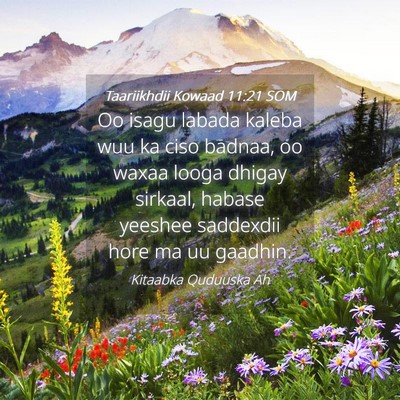 Picture 04 - Taariikhdii Kowaad 11:21 SOM - Oo isagu labada kaleba wuu ka ciso badnaa, oo - Bible Verse Picture