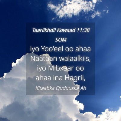 Picture 04 - Taariikhdii Kowaad 11:38 SOM - iyo Yoo'eel oo ahaa Naataan walaalkiis, iyo - Bible Verse Picture