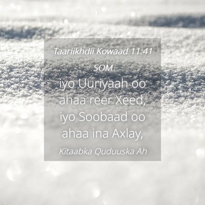 Picture 04 - Taariikhdii Kowaad 11:41 SOM - iyo Uuriyaah oo ahaa reer Xeed, iyo Soobaad oo - Bible Verse Picture