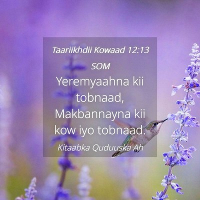 Picture 04 - Taariikhdii Kowaad 12:13 SOM - Yeremyaahna kii tobnaad, Makbannayna kii kow iyo - Bible Verse Picture