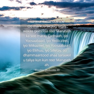 Picture 04 - Taariikhdii Kowaad 12:20 SOM - Oo markuu Siiqlag tegey waxaa geestiisa reer - Bible Verse Picture
