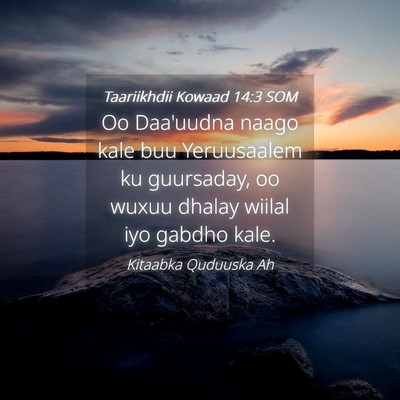 Picture 04 - Taariikhdii Kowaad 14:3 SOM - Oo Daa'uudna naago kale buu Yeruusaalem ku - Bible Verse Picture
