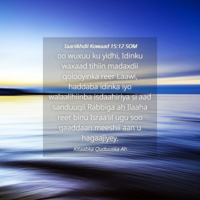 Picture 04 - Taariikhdii Kowaad 15:12 SOM - oo wuxuu ku yidhi, Idinku waxaad tihiin madaxdii - Bible Verse Picture