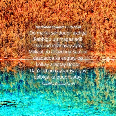 Picture 04 - Taariikhdii Kowaad 15:29 SOM - Oo markii sanduuqii axdiga Rabbigu uu magaaladii - Bible Verse Picture