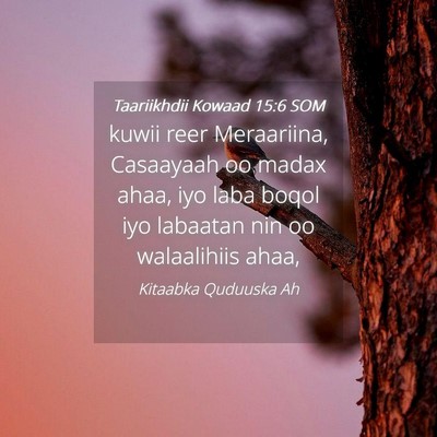 Picture 04 - Taariikhdii Kowaad 15:6 SOM - kuwii reer Meraariina, Casaayaah oo madax ahaa, - Bible Verse Picture