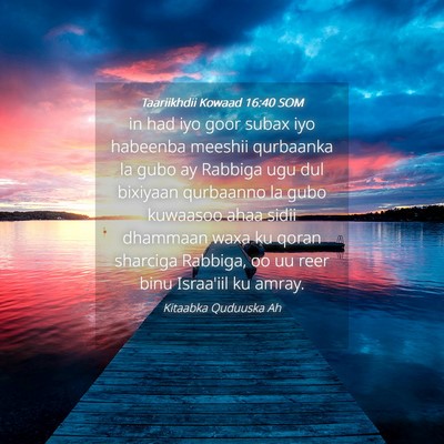 Picture 04 - Taariikhdii Kowaad 16:40 SOM - in had iyo goor subax iyo habeenba meeshii - Bible Verse Picture