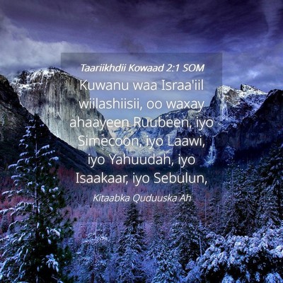 Picture 04 - Taariikhdii Kowaad 2:1 SOM - Kuwanu waa Israa'iil wiilashiisii, oo waxay - Bible Verse Picture