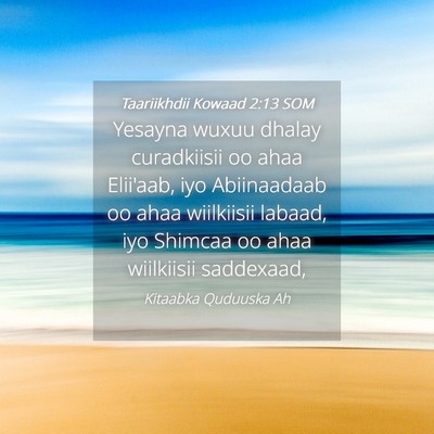 Picture 04 - Taariikhdii Kowaad 2:13 SOM - Yesayna wuxuu dhalay curadkiisii oo ahaa - Bible Verse Picture