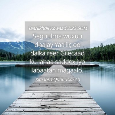 Picture 04 - Taariikhdii Kowaad 2:22 SOM - Seguubna wuxuu dhalay Yaa'iir, oo dalka reer - Bible Verse Picture