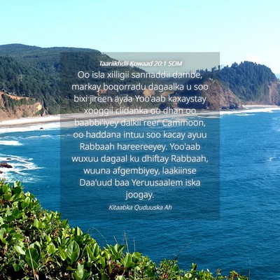 Picture 04 - Taariikhdii Kowaad 20:1 SOM - Oo isla xilligii sannaddii dambe, markay - Bible Verse Picture