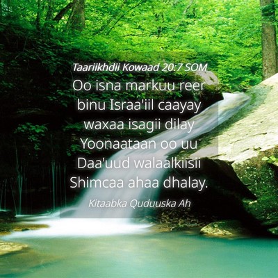 Picture 04 - Taariikhdii Kowaad 20:7 SOM - Oo isna markuu reer binu Israa'iil caayay waxaa - Bible Verse Picture