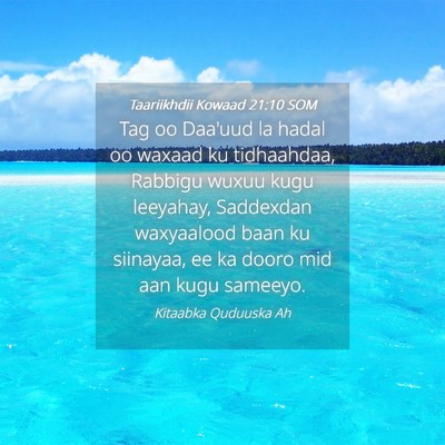 Picture 04 - Taariikhdii Kowaad 21:10 SOM - Tag oo Daa'uud la hadal oo waxaad ku tidhaahdaa, - Bible Verse Picture