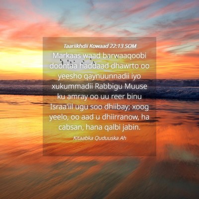 Picture 04 - Taariikhdii Kowaad 22:13 SOM - Markaas waad barwaaqoobi doontaa haddaad dhawrto - Bible Verse Picture