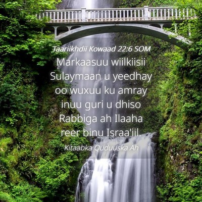 Picture 04 - Taariikhdii Kowaad 22:6 SOM - Markaasuu wiilkiisii Sulaymaan u yeedhay oo wuxuu - Bible Verse Picture