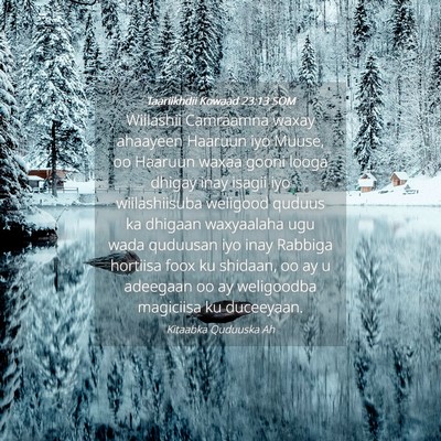 Picture 04 - Taariikhdii Kowaad 23:13 SOM - Wiilashii Camraamna waxay ahaayeen Haaruun iyo - Bible Verse Picture