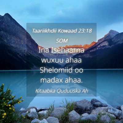 Picture 04 - Taariikhdii Kowaad 23:18 SOM - Ina Isehaarna wuxuu ahaa Shelomiid oo madax - Bible Verse Picture