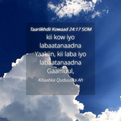 Picture 04 - Taariikhdii Kowaad 24:17 SOM - kii kow iyo labaatanaadna Yaakiin, kii laba iyo - Bible Verse Picture