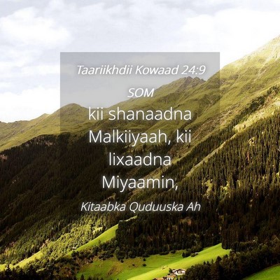 Picture 04 - Taariikhdii Kowaad 24:9 SOM - kii shanaadna Malkiiyaah, kii lixaadna - Bible Verse Picture