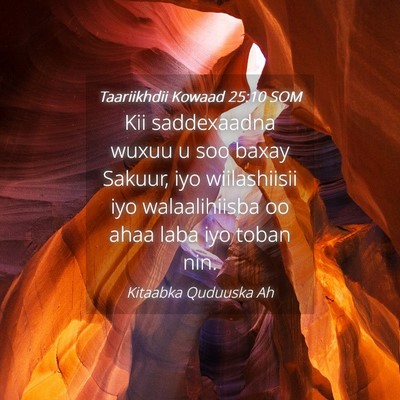 Picture 04 - Taariikhdii Kowaad 25:10 SOM - Kii saddexaadna wuxuu u soo baxay Sakuur, iyo - Bible Verse Picture