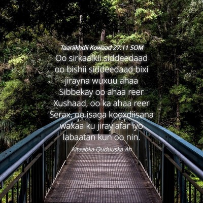 Picture 04 - Taariikhdii Kowaad 27:11 SOM - Oo sirkaalkii siddeedaad oo bishii siddeedaad - Bible Verse Picture