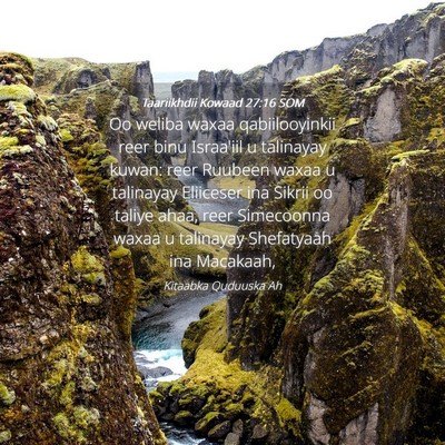 Picture 04 - Taariikhdii Kowaad 27:16 SOM - Oo weliba waxaa qabiilooyinkii reer binu - Bible Verse Picture