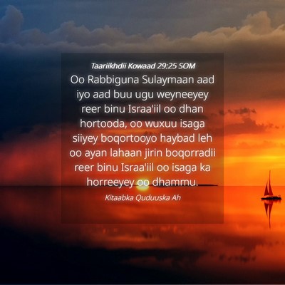 Picture 04 - Taariikhdii Kowaad 29:25 SOM - Oo Rabbiguna Sulaymaan aad iyo aad buu ugu - Bible Verse Picture