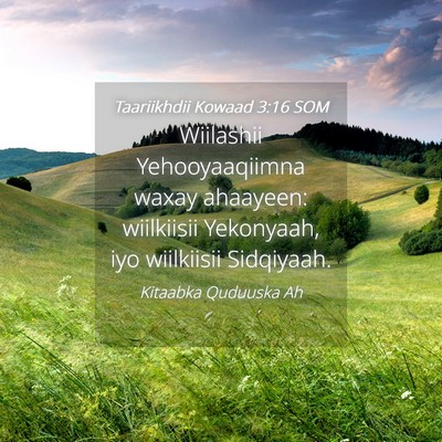 Picture 04 - Taariikhdii Kowaad 3:16 SOM - Wiilashii Yehooyaaqiimna waxay ahaayeen: - Bible Verse Picture