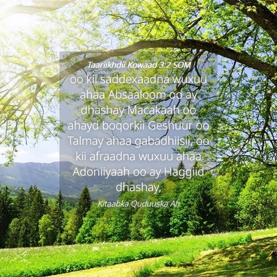 Picture 04 - Taariikhdii Kowaad 3:2 SOM - oo kii saddexaadna wuxuu ahaa Absaaloom oo ay - Bible Verse Picture
