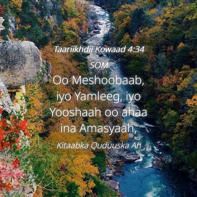 Picture 04 - Taariikhdii Kowaad 4:34 SOM - Oo Meshoobaab, iyo Yamleeg, iyo Yooshaah oo ahaa - Bible Verse Picture