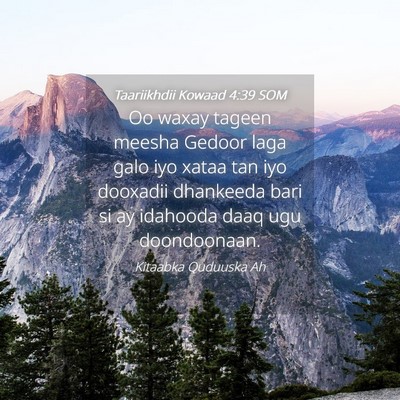 Picture 04 - Taariikhdii Kowaad 4:39 SOM - Oo waxay tageen meesha Gedoor laga galo iyo xataa - Bible Verse Picture