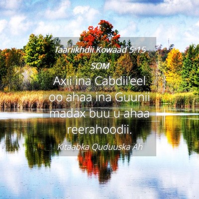 Picture 04 - Taariikhdii Kowaad 5:15 SOM - Axii ina Cabdii'eel oo ahaa ina Guunii madax buu - Bible Verse Picture
