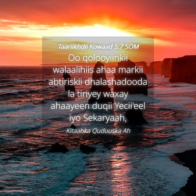 Picture 04 - Taariikhdii Kowaad 5:7 SOM - Oo qolooyiinkii walaalihiis ahaa markii - Bible Verse Picture