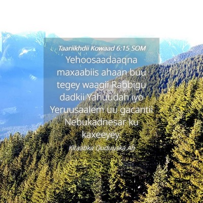 Picture 04 - Taariikhdii Kowaad 6:15 SOM - Yehoosaadaaqna maxaabiis ahaan buu tegey waagii - Bible Verse Picture