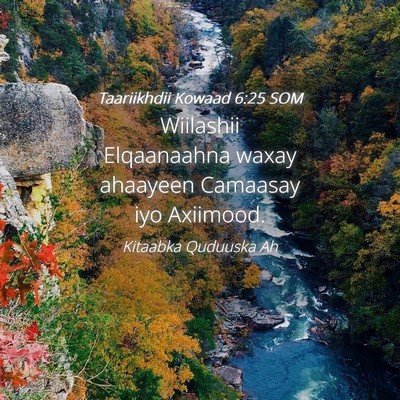 Picture 04 - Taariikhdii Kowaad 6:25 SOM - Wiilashii Elqaanaahna waxay ahaayeen Camaasay iyo - Bible Verse Picture
