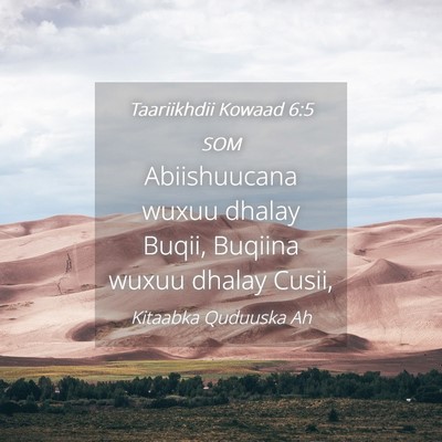 Picture 04 - Taariikhdii Kowaad 6:5 SOM - Abiishuucana wuxuu dhalay Buqii, Buqiina wuxuu - Bible Verse Picture