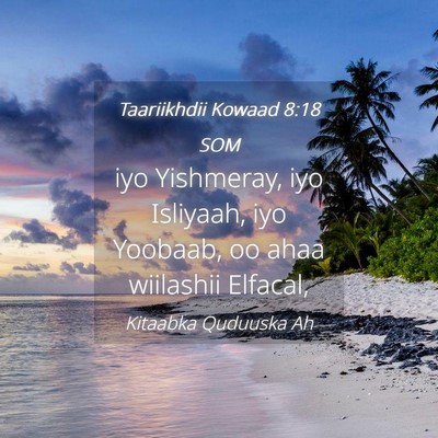 Picture 04 - Taariikhdii Kowaad 8:18 SOM - iyo Yishmeray, iyo Isliyaah, iyo Yoobaab, oo ahaa - Bible Verse Picture