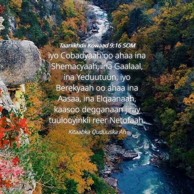 Picture 04 - Taariikhdii Kowaad 9:16 SOM - iyo Cobadyaah oo ahaa ina Shemacyaah, ina - Bible Verse Picture