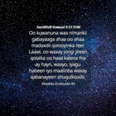 Picture 04 - Taariikhdii Kowaad 9:33 SOM - Oo kuwanuna waa nimankii gabayaaga ahaa oo ahaa - Bible Verse Picture
